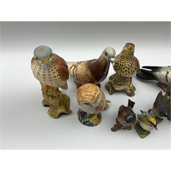 Collection of Beswick figures, to include wren model no 993, Greenfinch model no 2105, Robin model no 980, whitethroat model no 2106, stonechat model no 2274, chaffinch no 991, magpie model no 2305, etc.