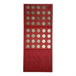 Great British coins in three Whitman and six NEGLA coin folders, including run of 1911 to 1946 halfcrown coins, Queen Victoria 1872, 1873, 1878, 1887, 1889, 1892, 1894, 1895, 1896, 1898, 1899, 1900 and 1901 one shilling, various other pre 1947 silver sixpences and one shillings, Queen Elizabeth II sixpences etc