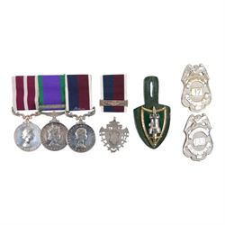ERII RAF medal trio, Meritorious Service, Campaign Service, with Northern Island clasp, an...