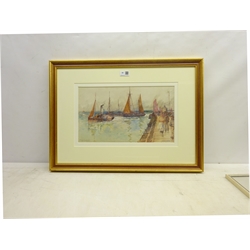  Frank Rousse (British fl.1897-1917): 'Yarmouth', watercolour signed titled and dated '97, 23cm x 40cm  