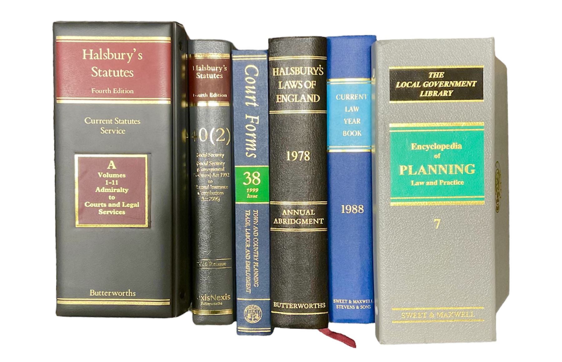 Large collection of law books, to include Halsbury’s Statutes, Atkin’s Court Forms, Current Law Year Books etc, in seventeen boxes