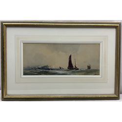 Frank Henry Mason (Staithes Group 1875-1965): Off Scarborough, watercolour signed 19cm x 45cm