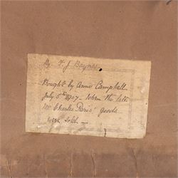 Fredrick Thomas Baynes (British 1824-1874): Still Life of Fruit and Basket, watercolour heightened with white signed 25cm x 34cm 
