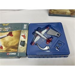 Corgi - Aviation Archive, five ‘Military Air Power’ 1:144 scale models comprising first issue 47509 Lockheed C-121A Constellation Mats; limited edition 48604 Bristol Britannia 253/CMK1 XM-496 Royal Air Force Transport Command limited edition no.1863/2700; two limited edition Thunder in the Skies models AA30005 Douglas C-47 Dakota no.1093/1900, and AA30507 Vickers V.838 Viscount no.1366/1500; limited edition AA30006 Modern Era Douglas C-47A Dakota - USAF 20th Tactical Fighter Wing no.639/1400; all boxed 