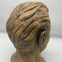 Studio Pottery bust, modelled as a man, H29cm