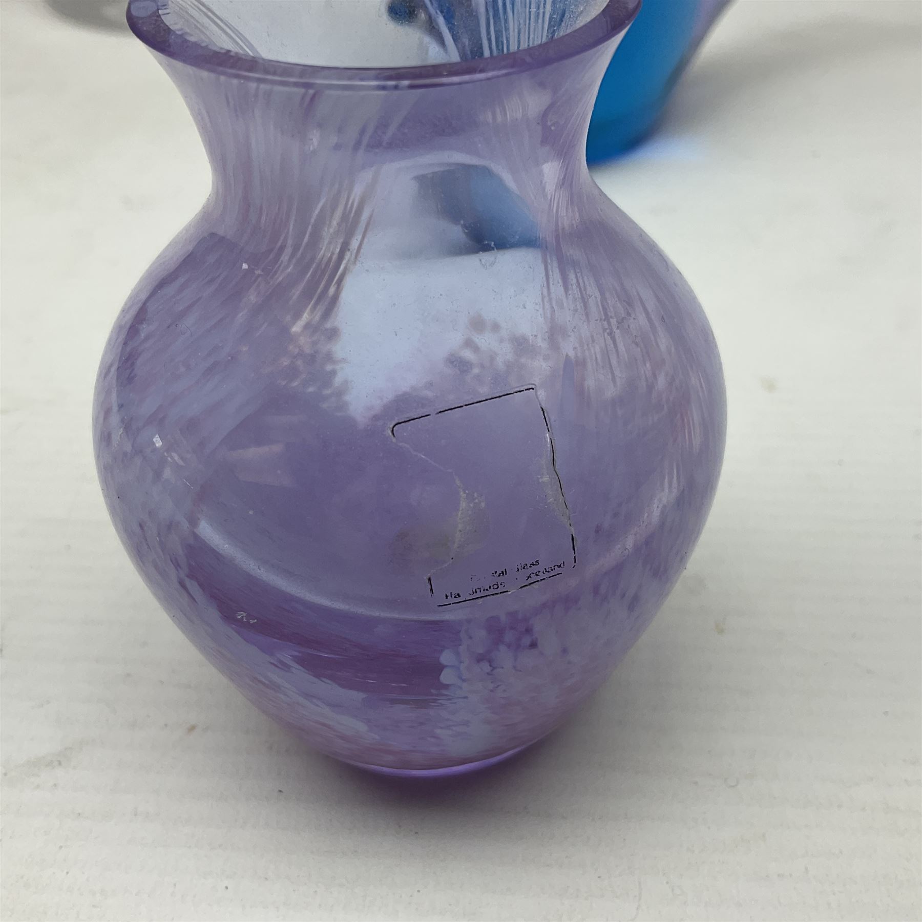 Dartington Crystal decanter, Caithness glass vase and a FM Ronneby glass fish