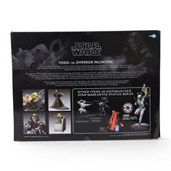 Kotobukiya Artfx Star Wars Yoda vs. Emperor Palpatine 1:7 scale pre-painted model kit, boxed
