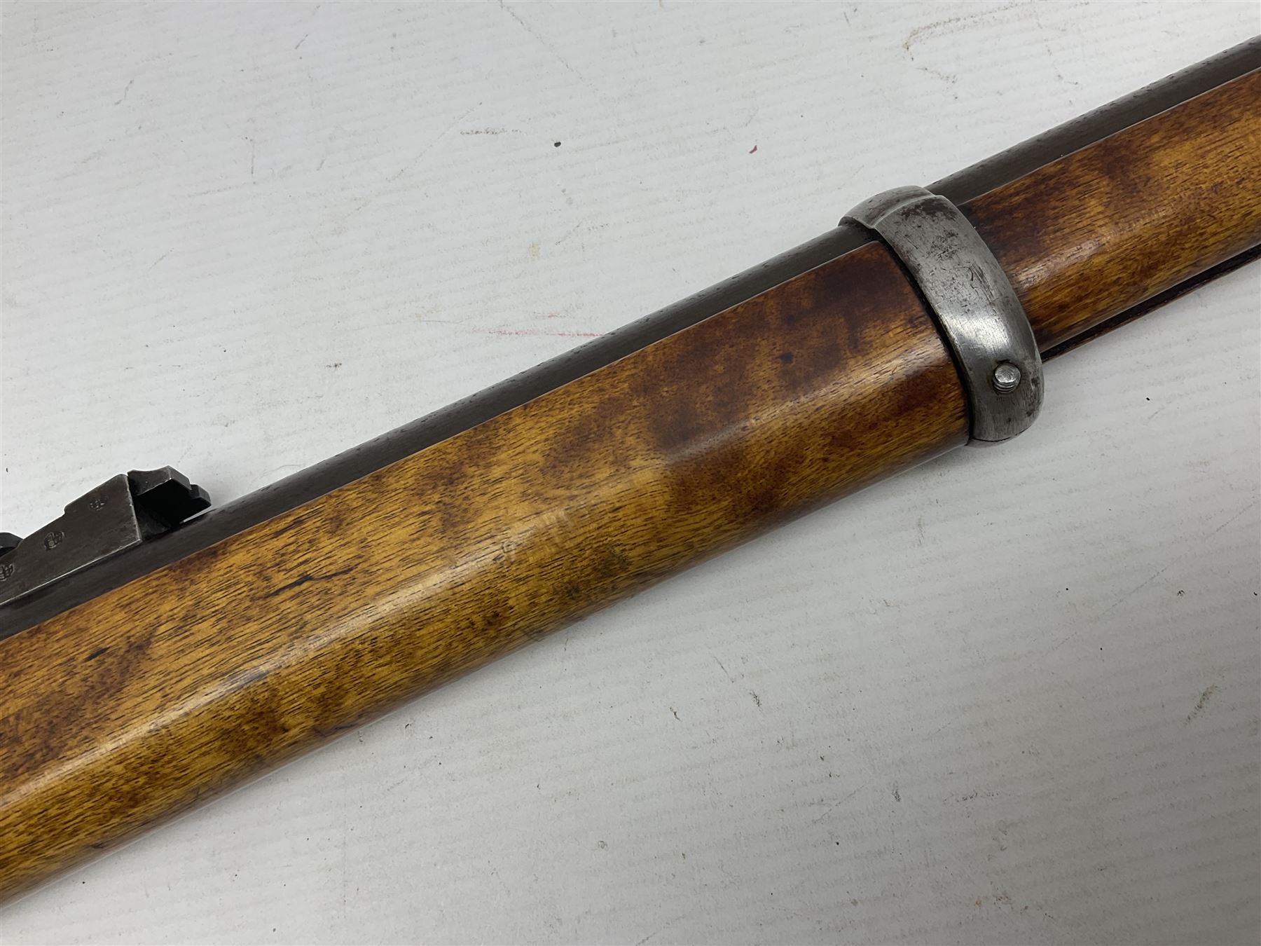 Late 19th century Swedish .50 cal. rolling block centre fire Remington rifle, the 95cm(37.5