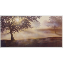 Peter Walsh (British Contemporary): Misty Morning, colour print signed in pencil 45cm x 85cm