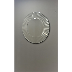  Art Deco style circular mirror with stepped frame, D76cm   