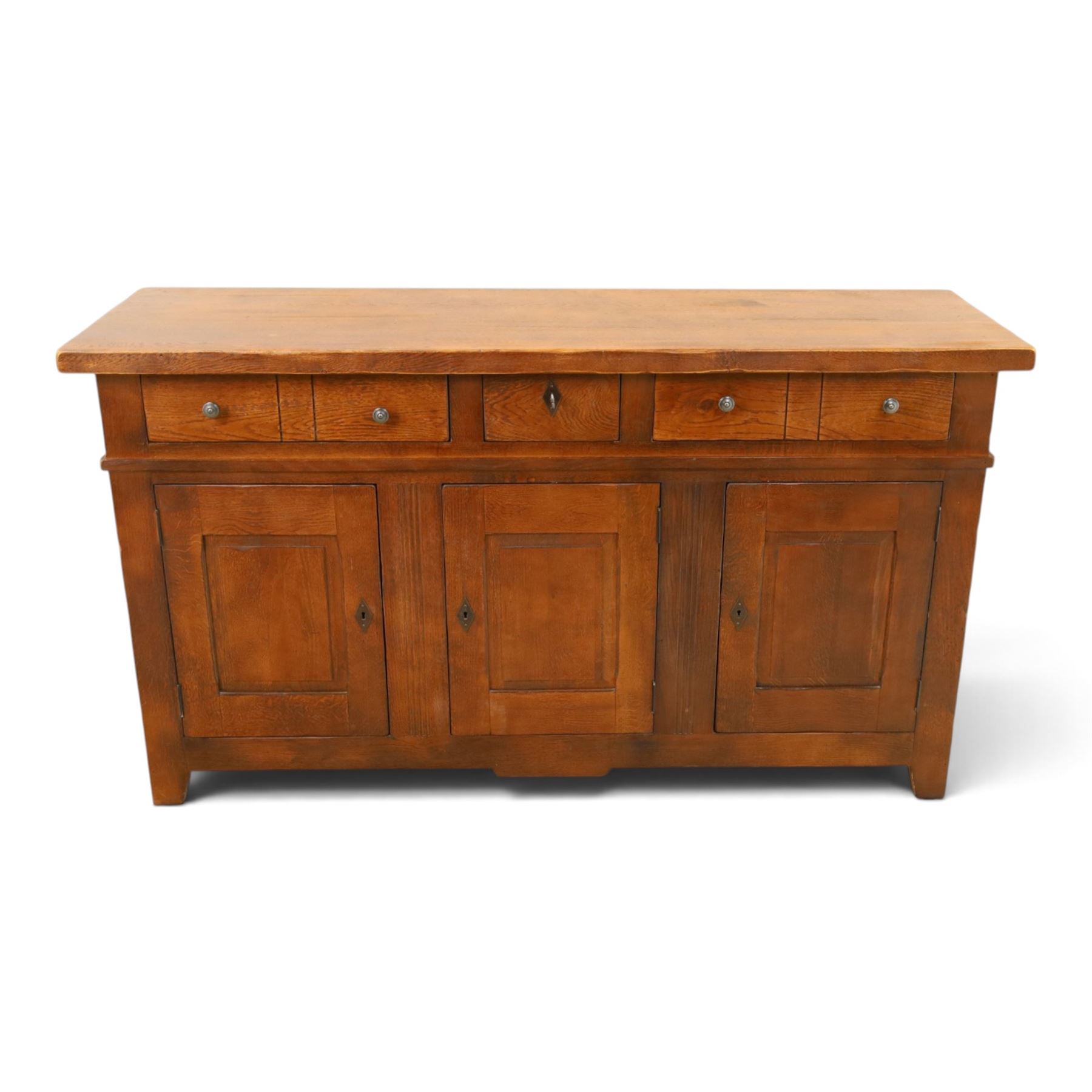 Antix - French oak sideboard, fitted with three drawers and cupboards