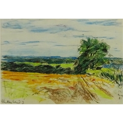Edwin Maxwell Fry CBE RA (British 1899-1987): 'Blakerland 3', pen ink and pastel titled and dated 12th Aug. '80, 19cm x 27cm

