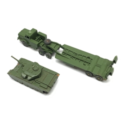 Dinky Supertoys- Thornycroft Mighty Antar Tank Transporter No.660 in box with internal packaging, and Centurion Tank No.651, boxed (2)
