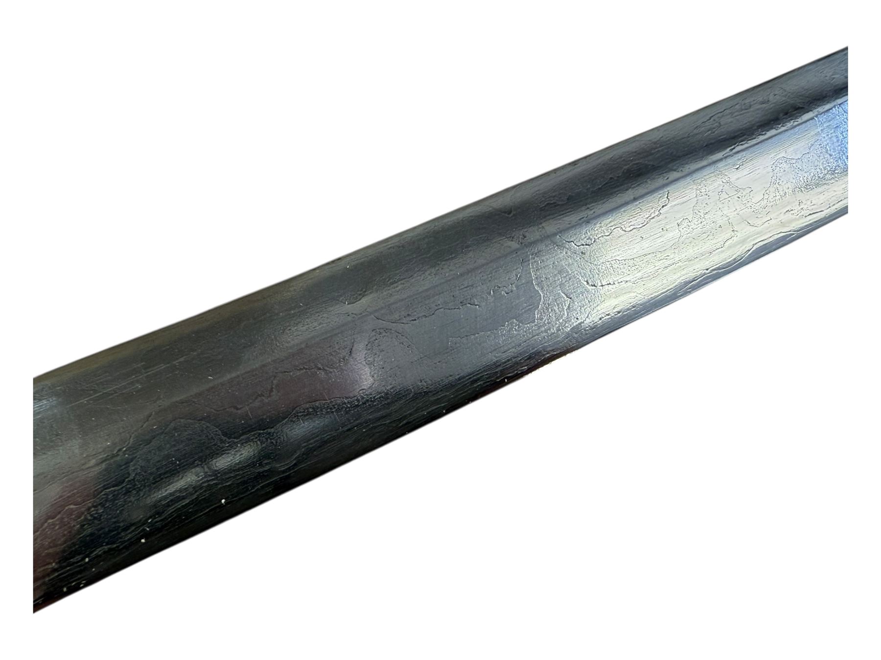 Japanese Katana, the tsuba decorated with flowers and birds, the scabbard with enamel decoration, blade L73cm, overall L105cm