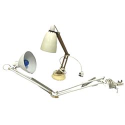 White metal angle poise lamp and another similar