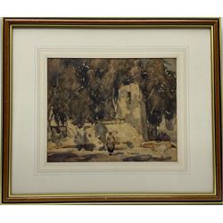 Maude Burge (New Zealand 1865-1957): Tunisian Street with Figures, watercolour signed 31cm x 39cm