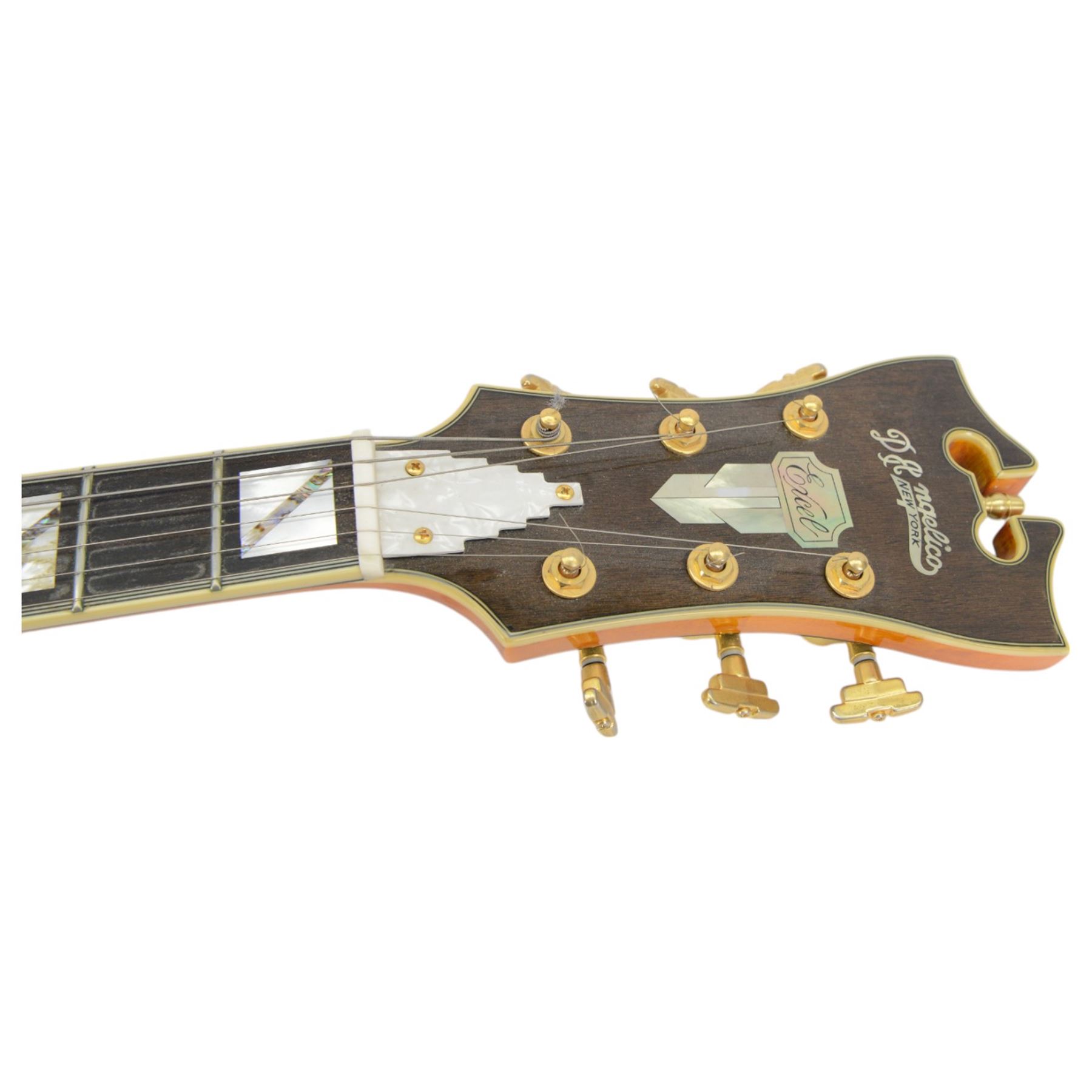 D'Angelico Excel EX1-1S11 hollow body electric guitar, serial no. KS051060055, contained within hard carry case, guitar length 112cm