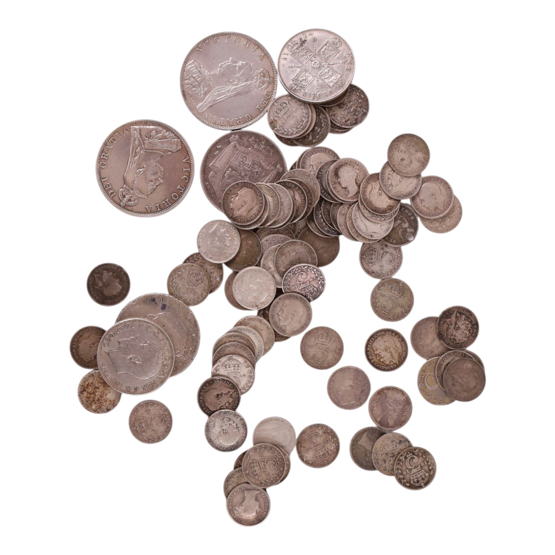 Approximately 220 grams of Great British pre-1920 silver coins