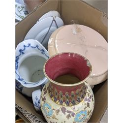 Ceramics, glass and miscellaneous items, including Wedgwood, Hornsea etc, in four boxes