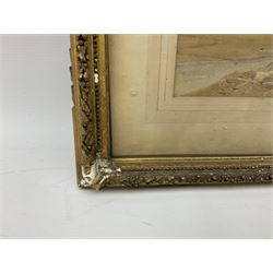 E L R (British 19th century): Loch Fishing with sailing boats, watercolour signed and dated 1893 together with two more similar watercolours max 24cm x 60cm (3)