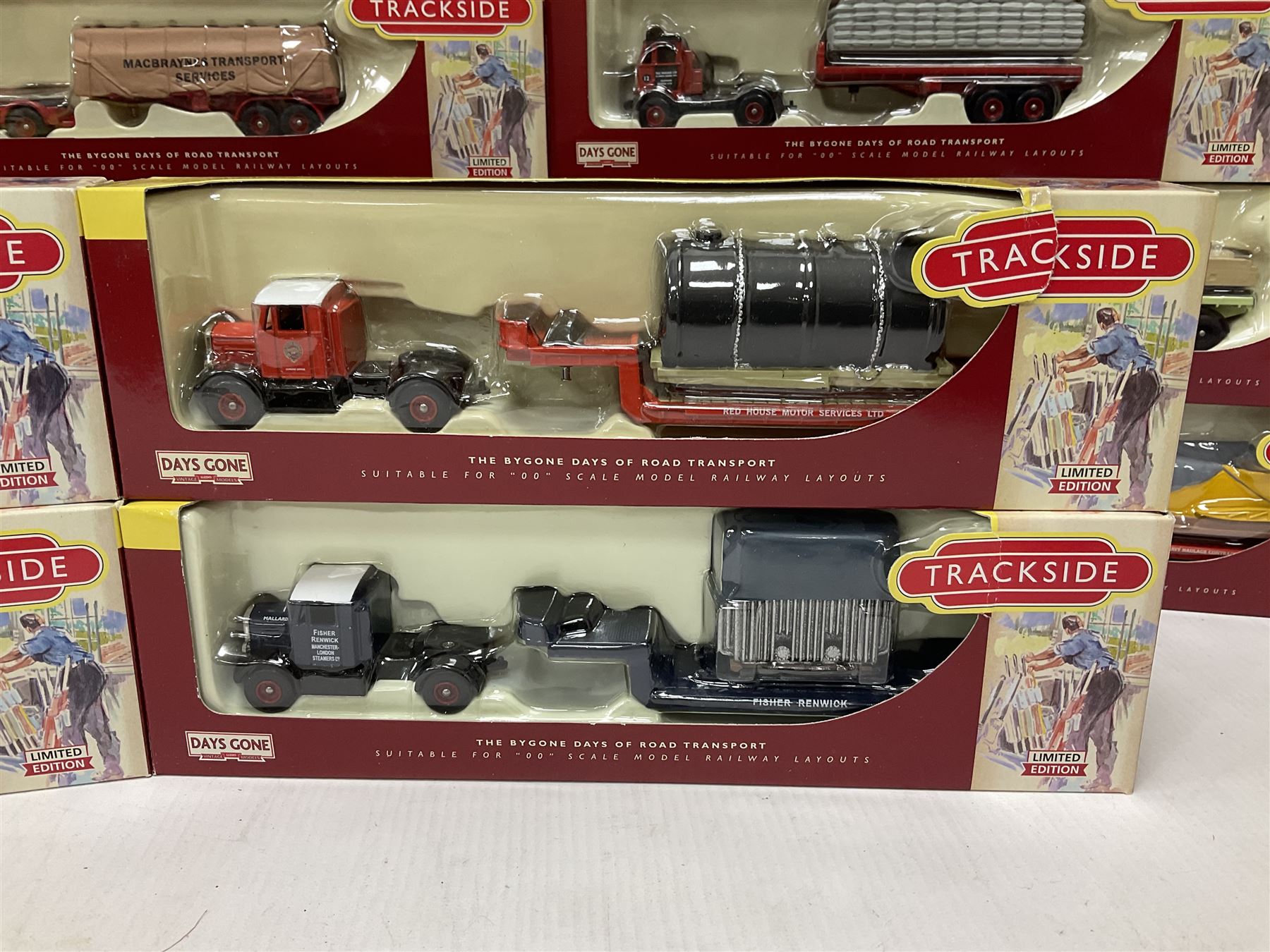 Corgi/Lledo - twenty six mostly ‘Trackside’ 1:76 scale model die-cast vehicles to include Corgi limited edition DG198001 Scammell Contractor Trailer & Transformer Load; together with Lledo Trackside Eddie Stobart ES1002 2 Piece Tin Plate Depot & AEC Platform Trailer; all in original boxes (27) 