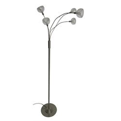 Polished metal five branch floor or standard lamp