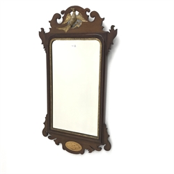  Chippendale style eagle bevel edge wall mirror, W51cm, H93cm  