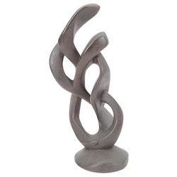 Two African carved abstract wooden sculptures, tallest H54cm