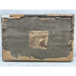 English Colonial School (Late 19th century): Figures on the Lakeside - India, oil on board unsigned 16cm x 31cm 
Notes: inscribed on a partial label verso - 'This sketch represents a scene in Thelatfe, Marrajra / Manajra with the first island in view of which there are 3 in thelatfe(?). It is an original sketch by H ... it is the only one ... like it, he also ... to reproduce it ... Syaid, Italy 1872.'