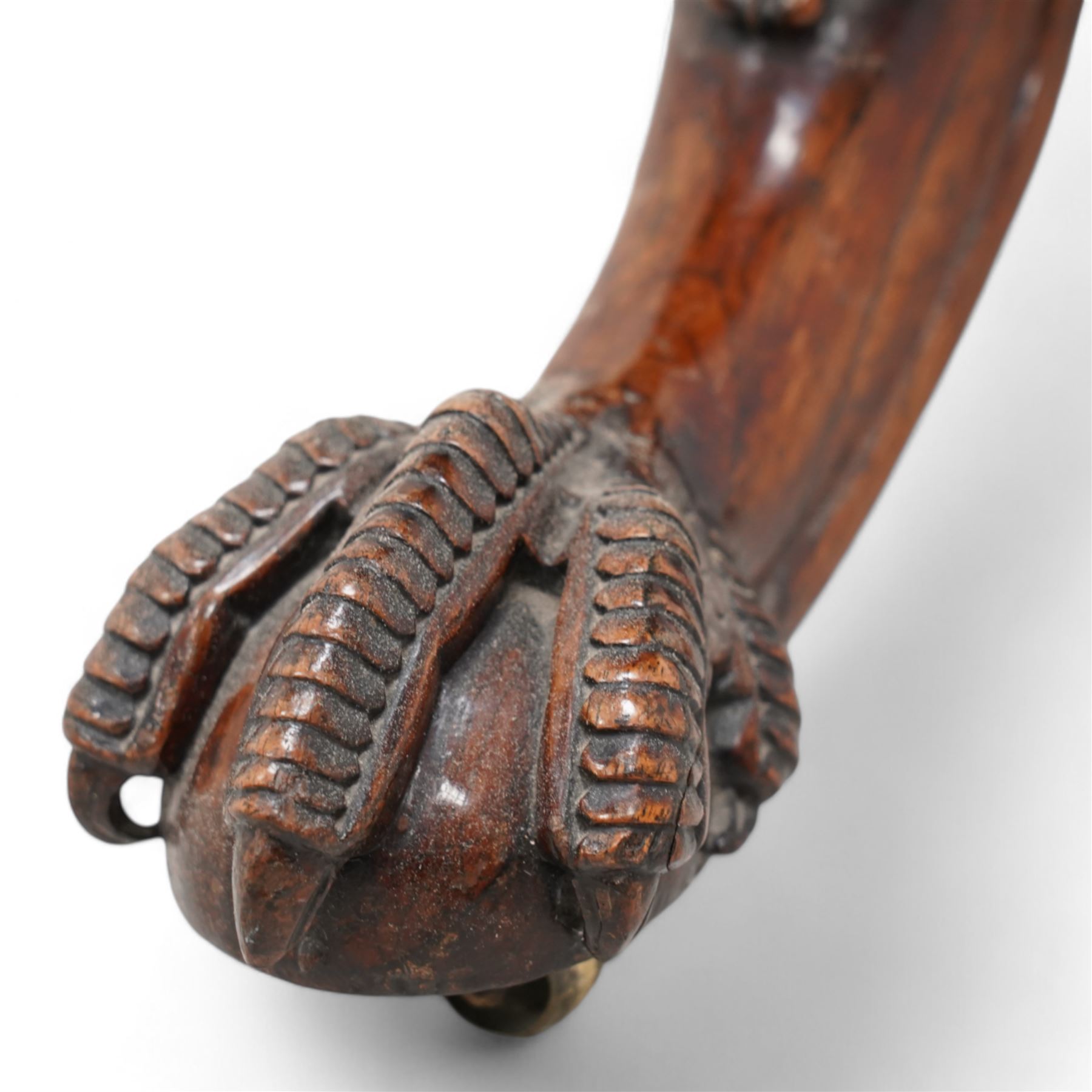 Possibly Gillows - 19th century rosewood tripod table, circular tilt-top with gadroon carved edge, turned column with lobed bands and curled acanthus leaf carved baluster, three out-splayed supports with shell carved knees and scaled ball and claw feet, 

Provenance:
Nidd Hall: acquired by Guy Reed from
Richard Butler, 17th Viscount
Mountgarret, in 1968