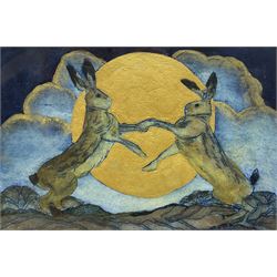 Mandy Walden (British Contemporary): 'Come Dance with  me by the Golden Moon?', artist proof etching with hand colouring signed and titled in pencil 10cm x 15cm (unframed)