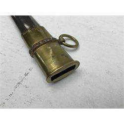 Reproduction American Civil War Cavalry trooper's sword, the 88cm slightly curving fullered steel blade marked to the ricasso 'Ames & Co Chicopee Mass.' and 'US ADK 1862'; brass hilt and leather covered grip; in steel scabbard L110cm overall;  and another reproduction sword (2)