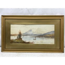 William Henry Earp (British 1831-1914): Highland Loch Scenes, pair watercolours signed 25cm x 56cm (2)
