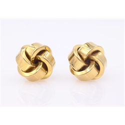  Pair of gold knot ear-rings, hallmarked 14ct approx 3.4gm  