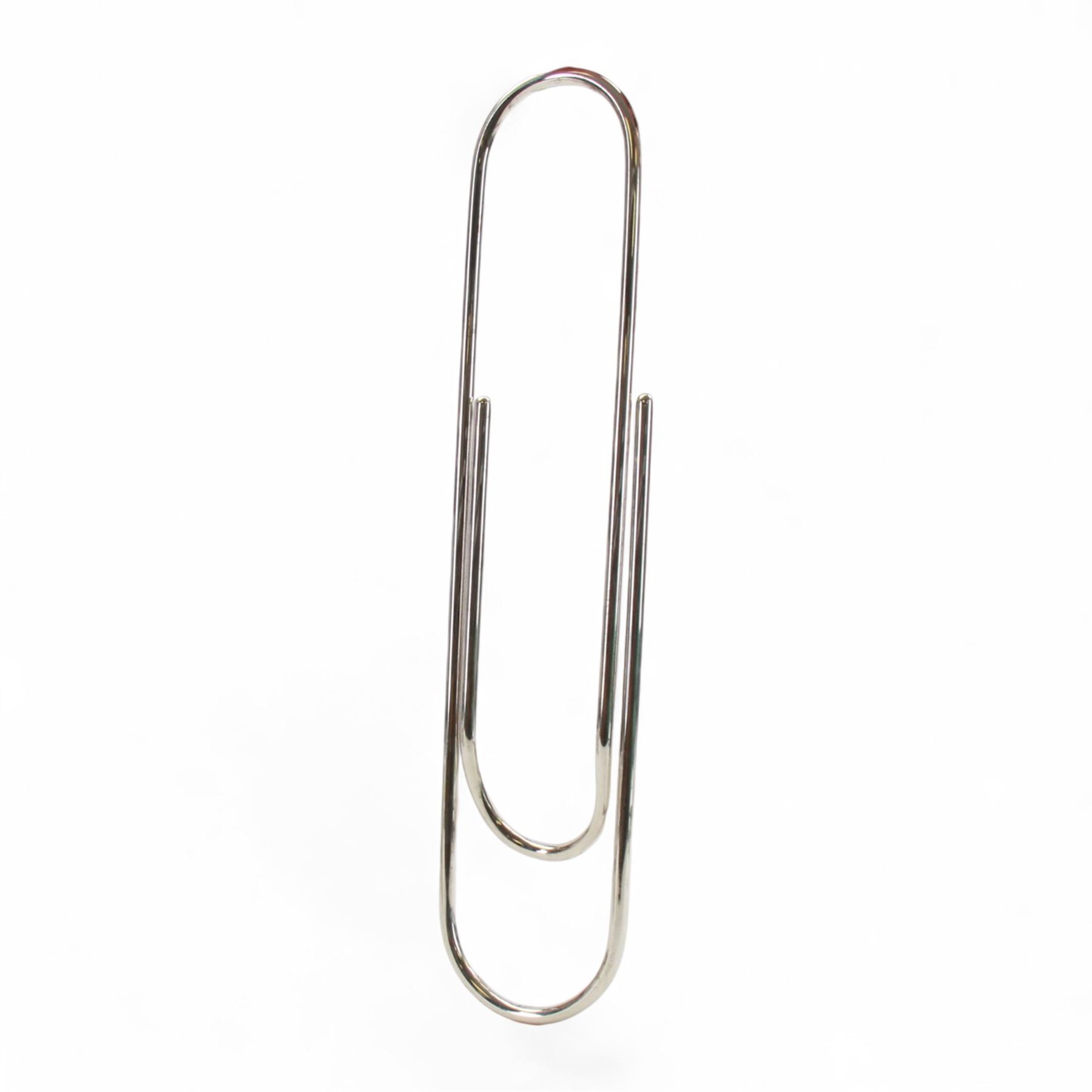 Very large modern silver novelty model of a paperclip, hallmarked London 2004, makers mark Wi, also stamped 925, L48.5cm W11cm
