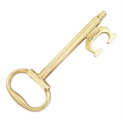 Cartier 9ct gold key pendant, London 1978