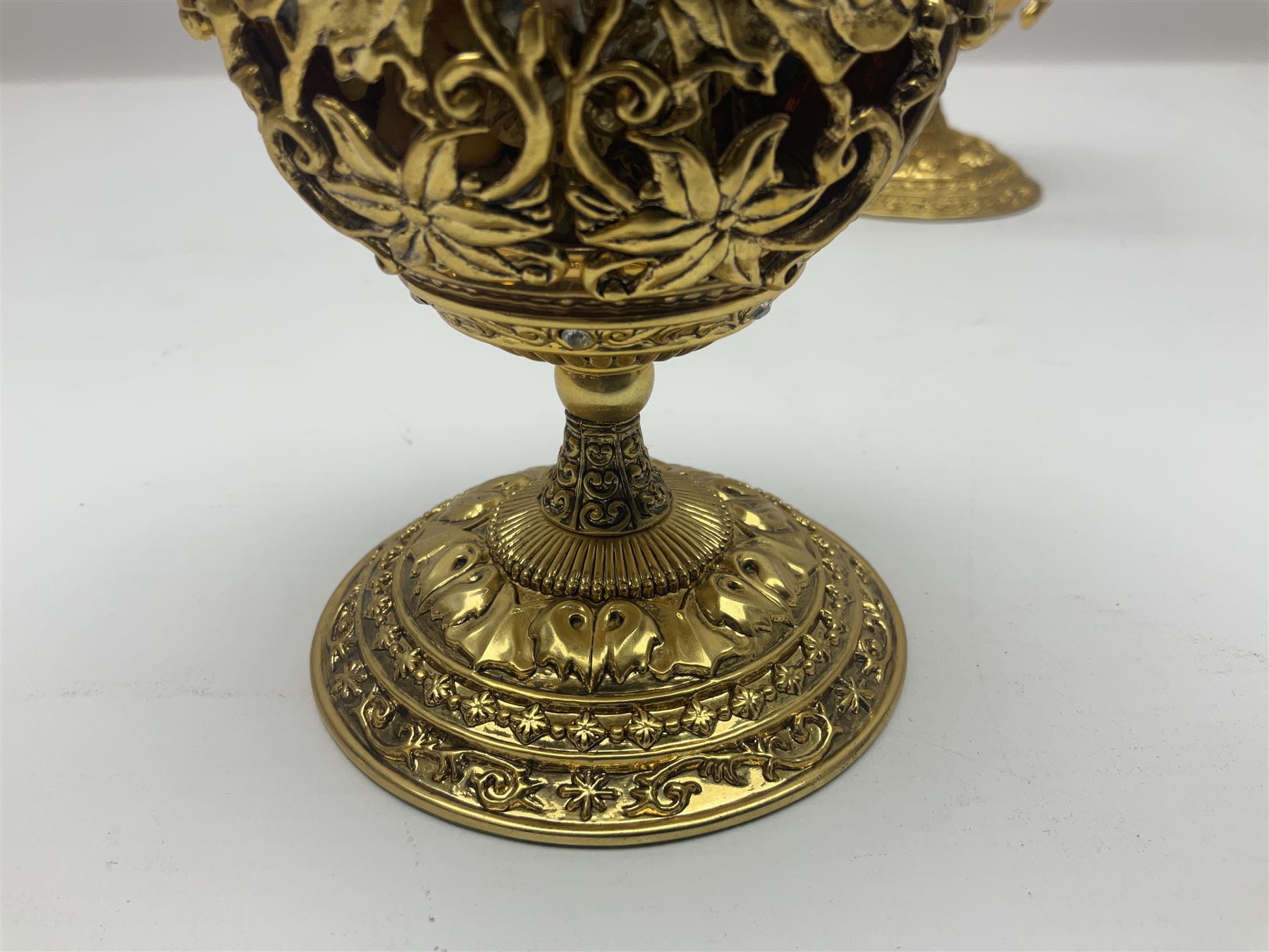 Franklin Mint House of Faberge three collectors eggs, comprising Madonna and Child, The Shepherds Gift and Glorious Adoration 