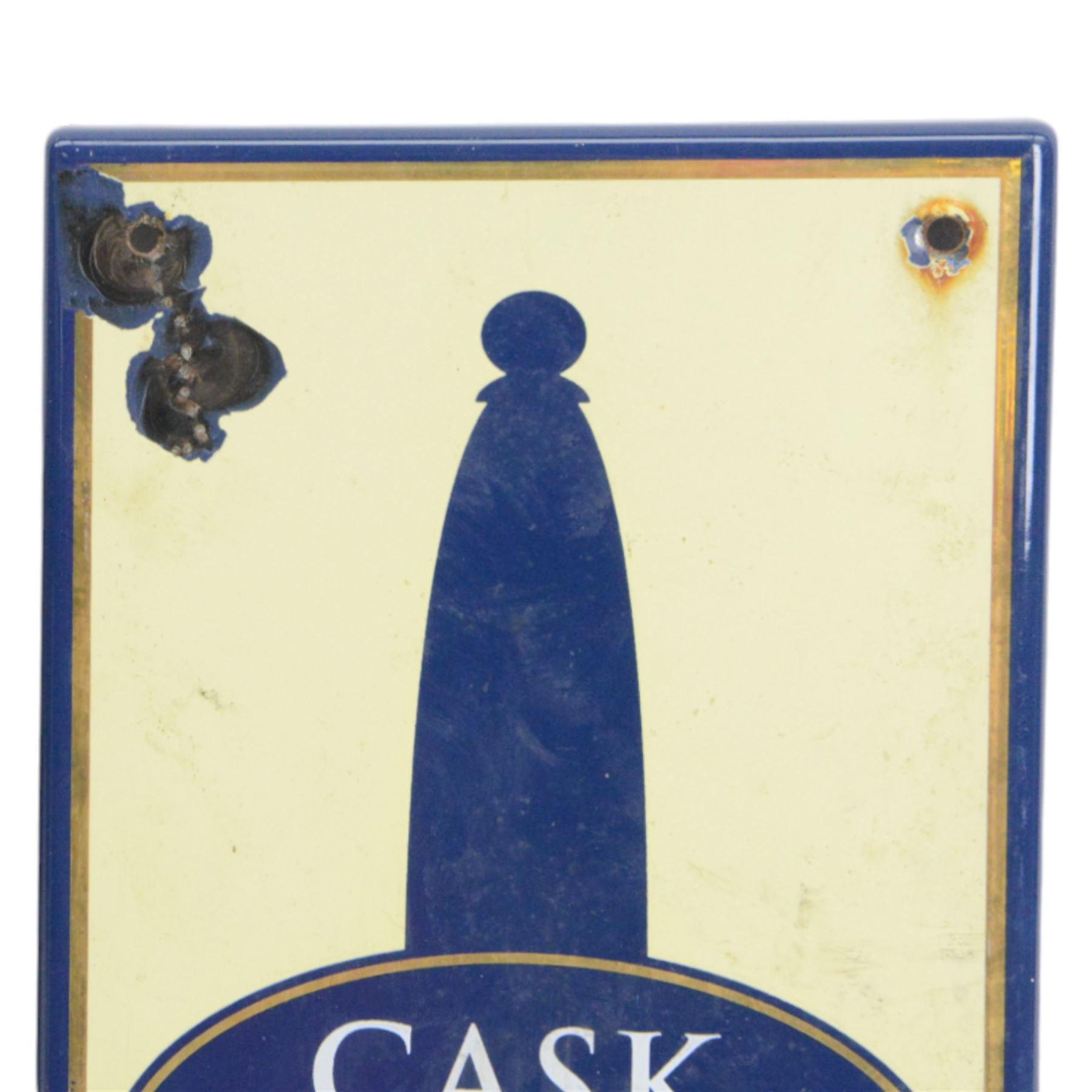 Cask Marque enamel sign, together with Theakston XB sign and Wadworth 6x sign 