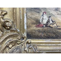 Attrib. Thomas Miles Richardson II (British 1813-1890): Path Over the Grasslands, watercolour unsigned 23cm x 33cm; English School (Mid 19th century): Picnic Beside the River, watercolour faintly signed with monogram 'WA', 21cm x 29cm (2)