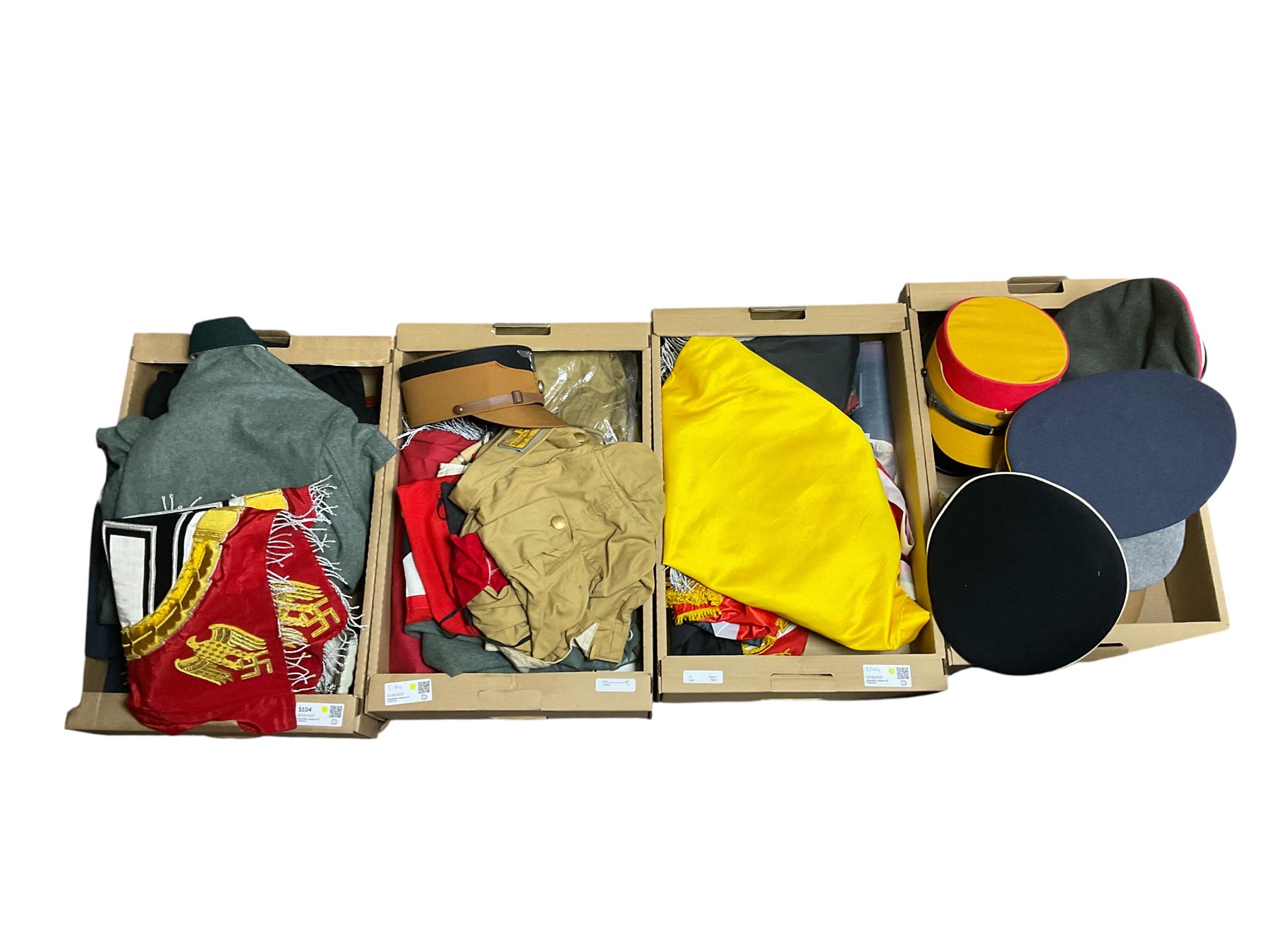 German reenactment uniforms, including jackets, hats, helmets etc, together with other replica items  