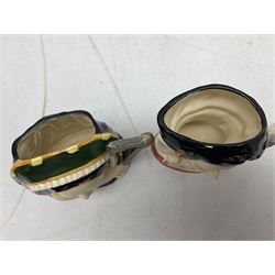 Royal Doulton Henry VIII and his Six Wives Character Jugs, comprising of Henry VIII D6647, Catherine of Aragon D6657, Anne Boleyn D6650, Jane Seymour D6746, Anne of Cleves D6753, Catherine Howard D6692 and Catherine Parr D6751, tallest H10cm