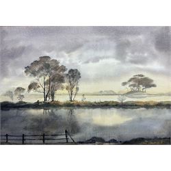 Sam Chadwick (British 1902-1992): 'Appletreewick Yorkshire Dales' and Lake Landscape, near pair watercolours max 41cm x 60cm (2)