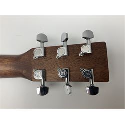 Sigma GMC-1E semi-acoustic guitar with cut-away body, sapele mahogany back and ribs and solid spruce top; bears label Model GMC-1E serial no.210522747; L103cm