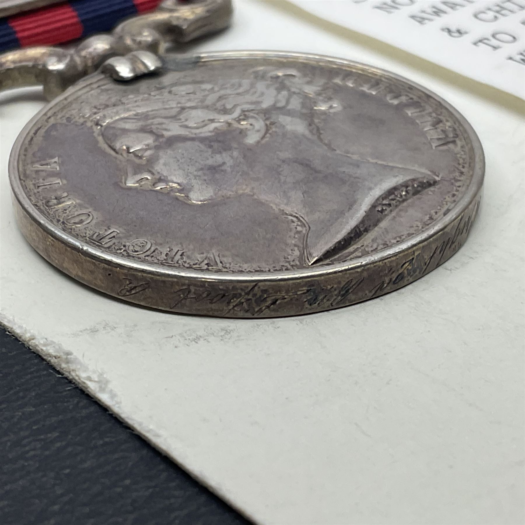 Victoria India General Service Medal 1854-95 with Burma 1885-7 clasp awarded to 1020 Pte. J. Wright 2nd Btn. Liverpool Regiment; with ribbon