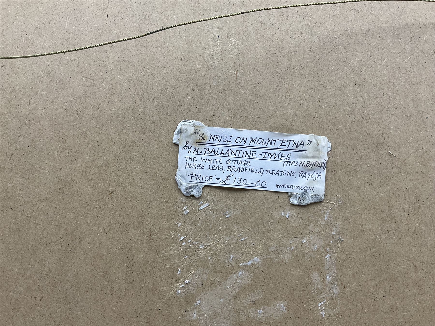 Nancy Ballantine Dykes (British 1919-?): 'Sunrise on Etna - Taormina Sicily', watercolour signed titled and dated 1958, 34cm x 48cm