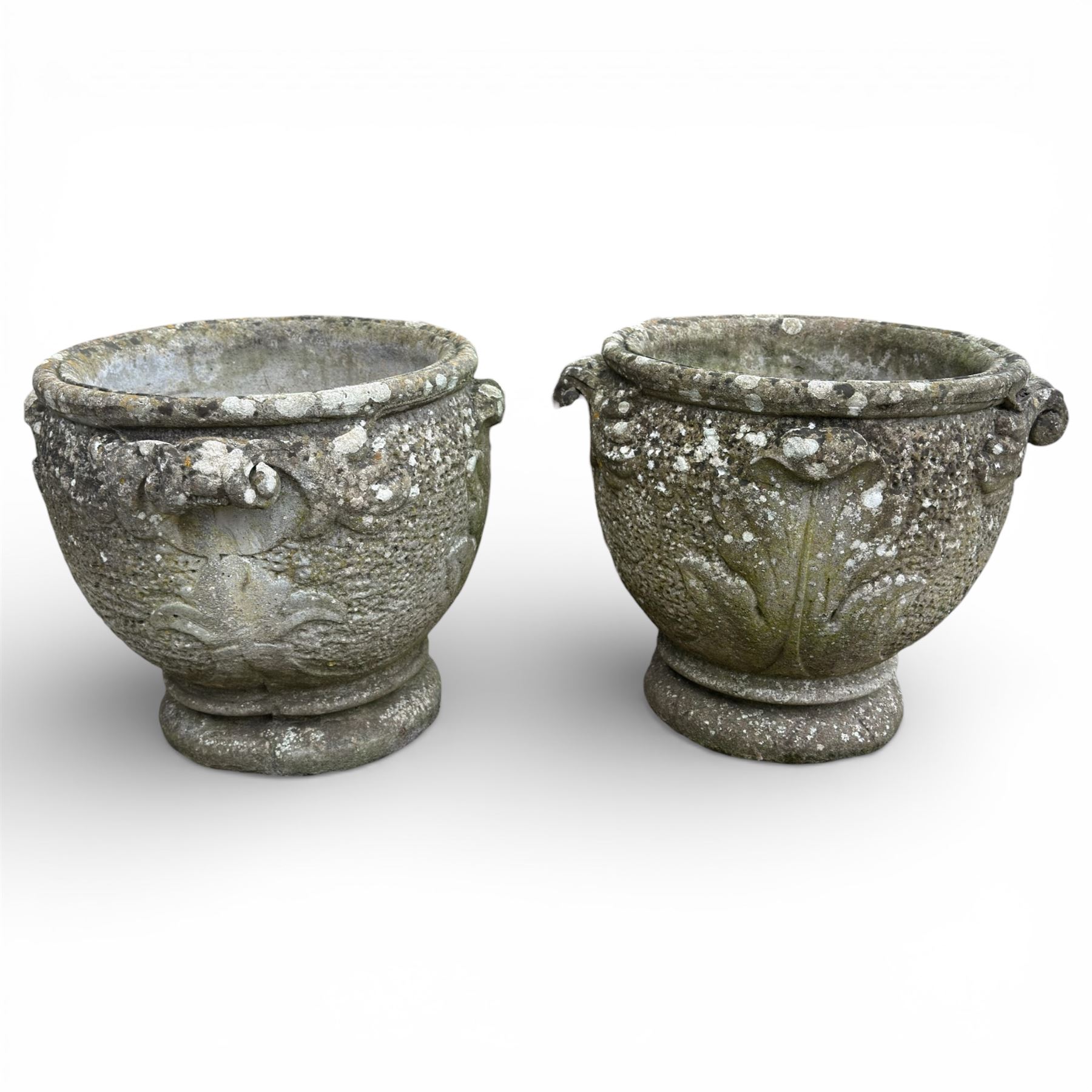 Three cast stone 20th century urns 