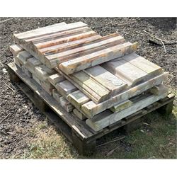 Quantity of reclaimed white and pink variegated alabaster architectural mouldings.  - COLL...