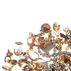 Silver jewellery, comprising pair of earrings, two rings and pendant,  together with a collection of costume jewellery