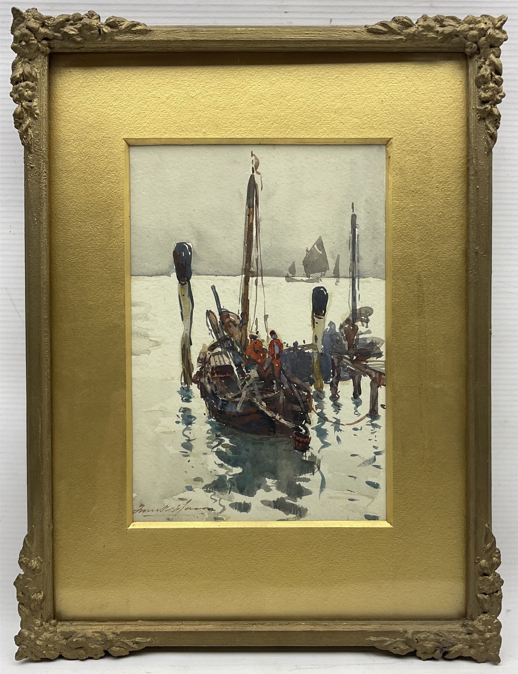 Frank Henry Mason (Staithes Group 1875-1965): 'Venice - Study from Nature', watercolour signed, titled verso 22cm x 15cm