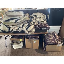 Quantity of hotel curtains, bay window, small, stripe fabric and other- LOT SUBJECT TO VAT ON THE HAMMER PRICE - To be collected by appointment from The Ambassador Hotel, 36-38 Esplanade, Scarborough YO11 2AY. ALL GOODS MUST BE REMOVED BY WEDNESDAY 15TH JUNE.
